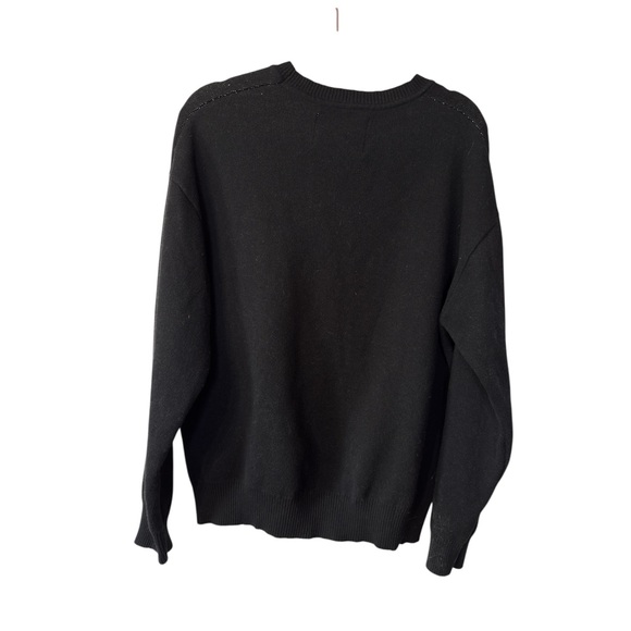 PacSun Black Knit Sweater with White Cherry Graphic Sz M (TXA963) - Picture 3 of 5